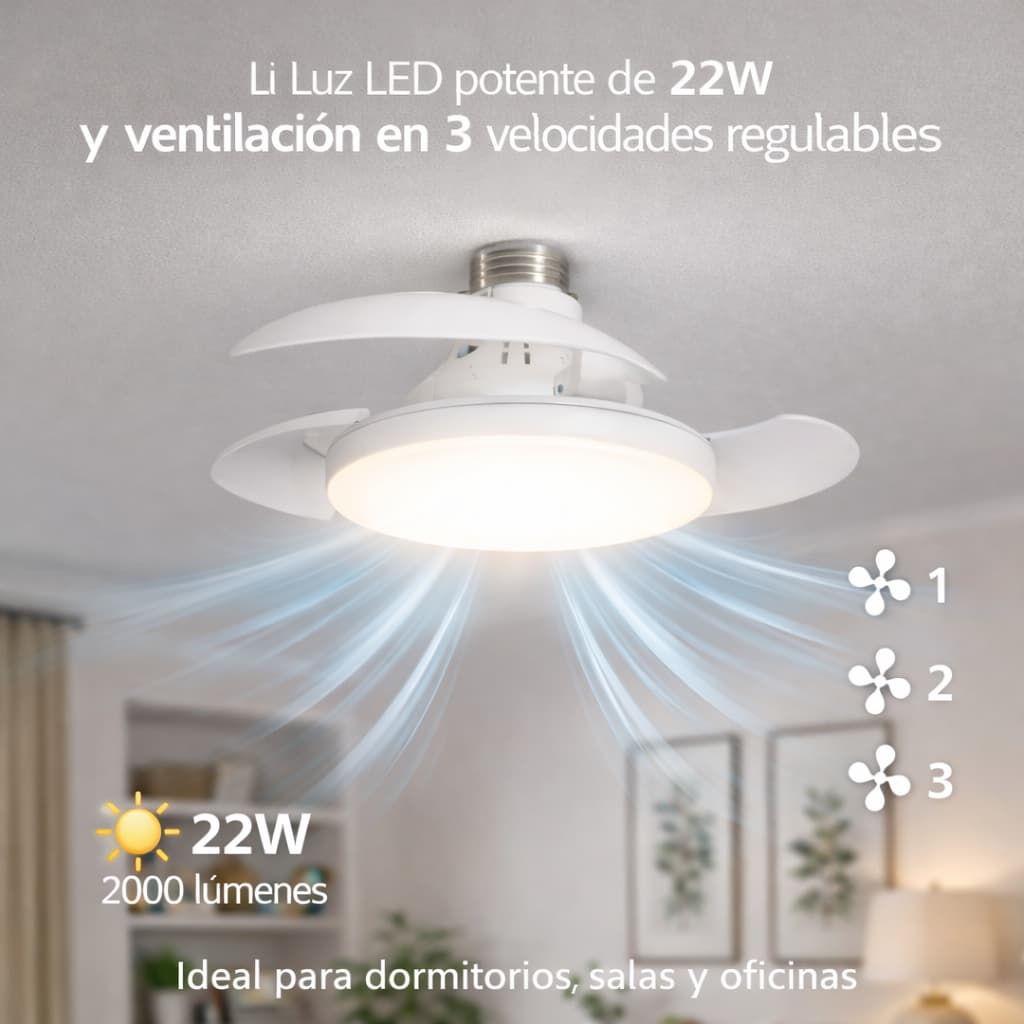 Ventilador de techo tipo foco con LUCES LED - AirLux