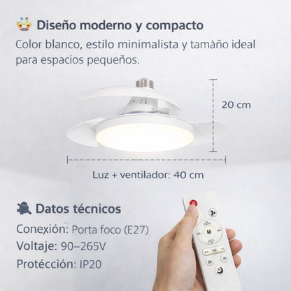 Ventilador de techo tipo foco con LUCES LED - AirLux