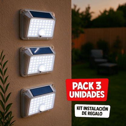 Luces Solares de pared con Sensor de Movimiento - KIT 3 UNIDADES