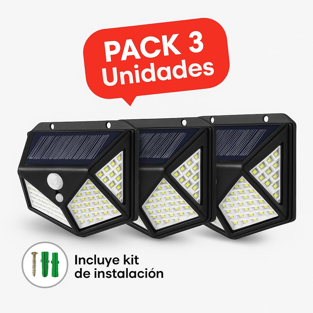 Sunlux® Luces Solares PREMIUM  - KIT 3 UNIDADES