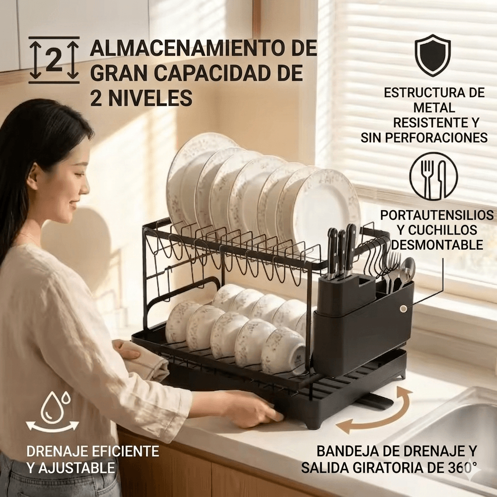 Soporte y Escurrridor de Cubiertos PREMIUM