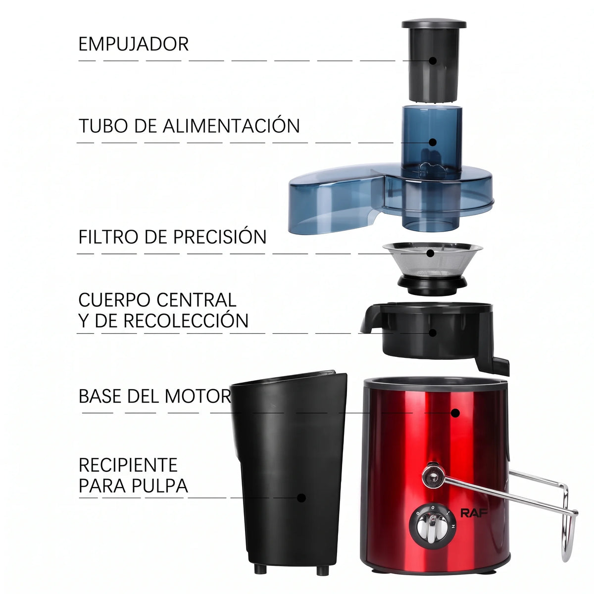 Extractor de Jugo 1000w RAF® - Para Frutas y Verduras